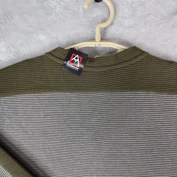 Avalanche Jago Henley Shirt Mens L Dark Olive Green Thermal Waffle Knit Outdoors - Picture 5 of 13